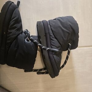UGG Black Puffer Winter Rain Boots with Toggle Laces